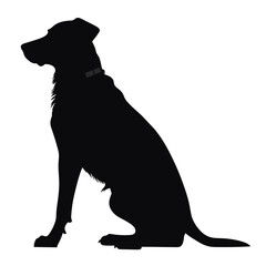 Dog Silhouette isolated graphic, wolf, puppy, breed, black and white