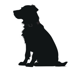 Dog Silhouette isolated graphic, wolf, puppy, breed, black and white
