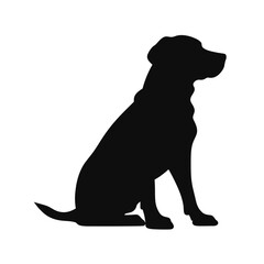 Dog Silhouette isolated graphic, wolf, puppy, breed, black and white