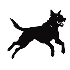 Dog Silhouette isolated graphic, wolf, puppy, breed, black and white