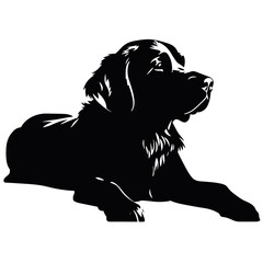 Dog Silhouette isolated graphic, wolf, puppy, breed, black and white