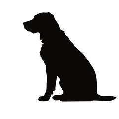 Dog Silhouette isolated graphic, wolf, puppy, breed, black and white