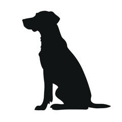 Dog Silhouette isolated graphic, wolf, puppy, breed, black and white