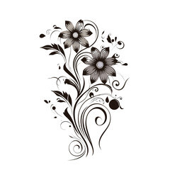 Obraz na płótnie Canvas Flowers colourful graphic, vector svg, floral nature illustration