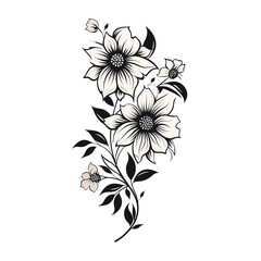 Flowers colourful graphic, vector svg, floral nature illustration