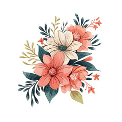 Flowers colourful graphic, vector svg, floral nature illustration