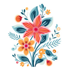 Fototapeta na wymiar Flowers colourful graphic, vector svg, floral nature illustration