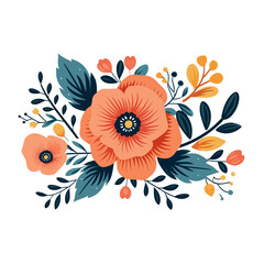 Flowers colourful graphic, vector svg, floral nature illustration