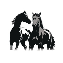 Horse silhouette, SVG isolated graphic, horses, beautiful animal