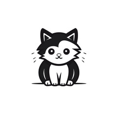 Cute looking cat, adorable kiity, kitten, graphic svg vector illustration of a little cat, young, head, big eyes