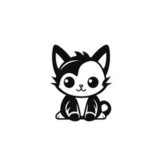 Cute looking cat, adorable kiity, kitten, graphic svg vector illustration of a little cat, young, head, big eyes