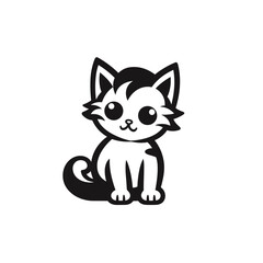 Cute looking cat, adorable kiity, kitten, graphic svg vector illustration of a little cat, young, head, big eyes