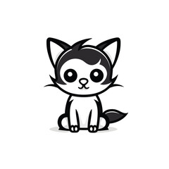 Cute looking cat, adorable kiity, kitten, graphic svg vector illustration of a little cat, young, head, big eyes