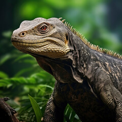 Fototapeta premium a close-up of a majestic lizard in its natural habitat