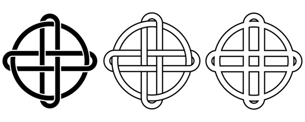 outline circle cross celtic knot sign