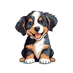 Adorable Dog Puppy illustration graphic, cute puppies, cute eyes, happy