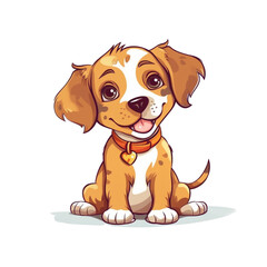Obraz premium Adorable Dog Puppy illustration graphic, cute puppies, cute eyes, happy