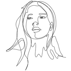 hand drawn one line woman art illustration