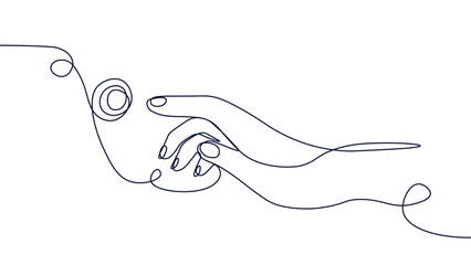 Hand with button line concept