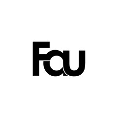 fau lettering initial monogram logo design