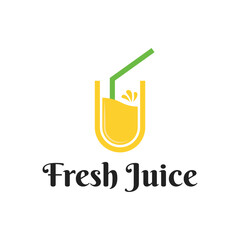 Juice drink fruit logo design template