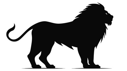 Lion silhouette. Vector illustration on white background