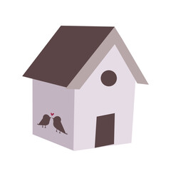 Aesthetic bird house Illustration, spring season