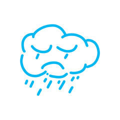 sad cloud crying and rain