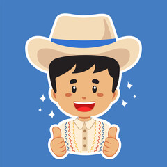Happy Honduras Character Sticker