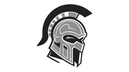 Knight warrior helmet, heraldry armor of medieval soldier, ancient roman gladiator or spartan fighter. Vector logo, icon