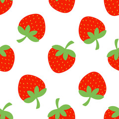 Ripe juicy strawberry seamless pattern