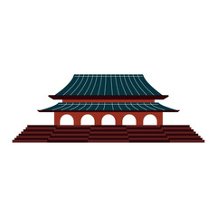 Isolated colored traditional japanese castle landmark Vector