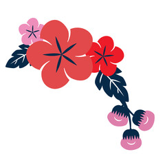 Isolated colored traditional japanese blossom flowers Vector