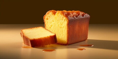 Pound cake for breakfast or snack. AI Generated