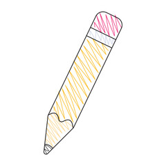 Isolated colored pencil sketch icon Vector
