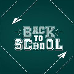 Back to school chalkboard message with origami airplanes Vector