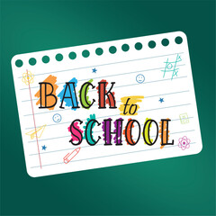 Back to school sketch on a paper Vector