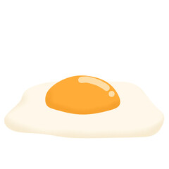 Fried egg 3d illustration clipart cartoon