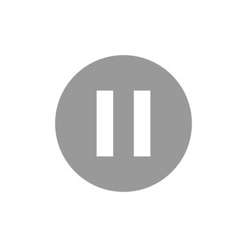 pause button icon on transparent background, stop icon button