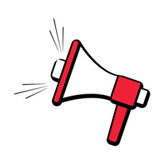 Isolated colored comic megaphone icon pop art style Vector