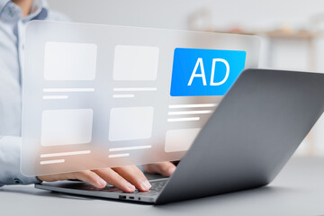Online Advertising concept, digital marketing and online advertising to targeted customers,...