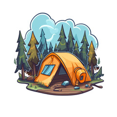 Camping illustration cartoon
