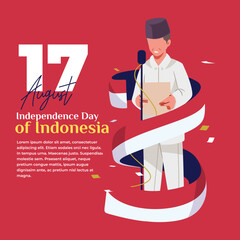 illustration of the celebration of Indonesian independence the proclamation of Indonesian