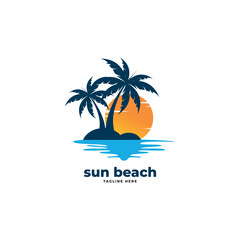 summer beach logo vector illustration