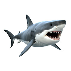 Shark isolated on white PNG transparent background