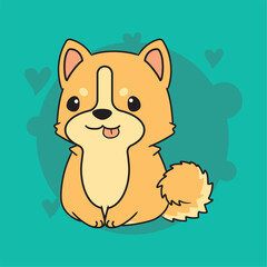 Isolated cute dog cartoon character Vector