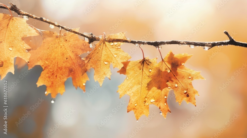 Leinwandbilder web banner design for autumn season and end year activity with red and yellow maple leaves with soft