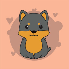 Isolated cute dog cartoon character Vector