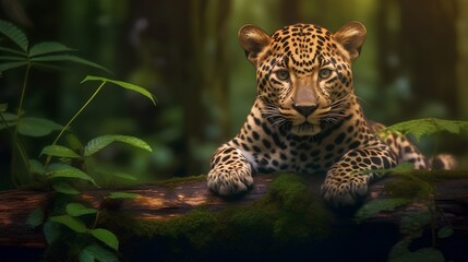 leopard on the rock