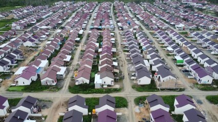 An aerial view of a neatly structured subsidized housing loan from the government (KPR)